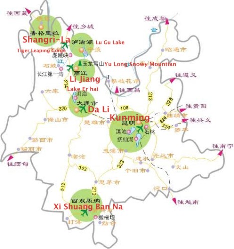 云南旅行地图